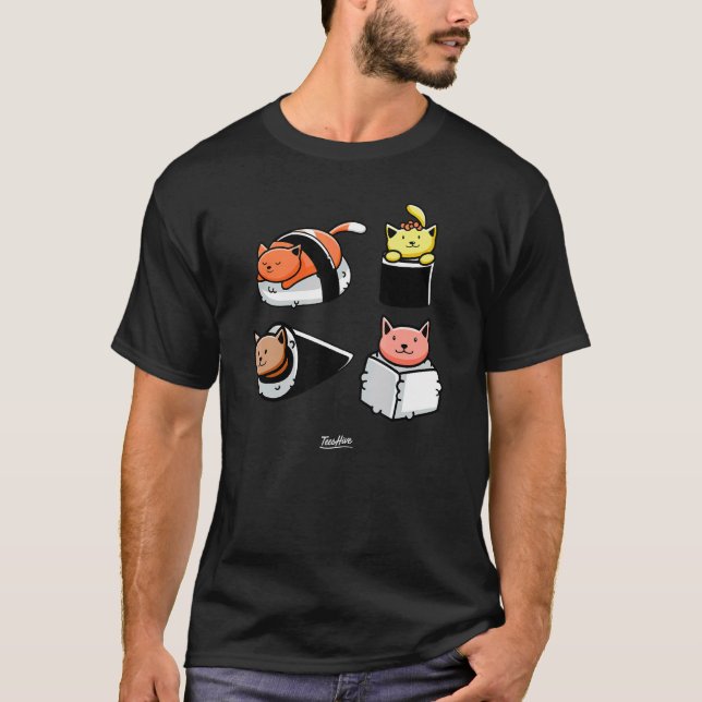 Camiseta Gatos Sushi (Anverso)