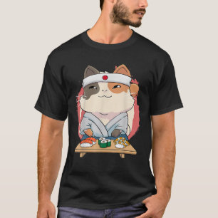 Camiseta Gatos Sushi Kawaii Anime