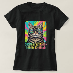Camiseta Gatos Tabby Gafas de Sol Arcoíris Neon Arte