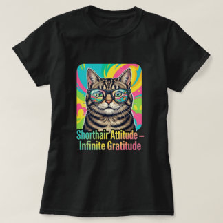 Camiseta Gatos Tabby Gafas de Sol Arcoíris Neon Arte