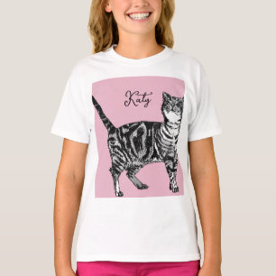 Camiseta Gatos Tabby Pastel Gatos Chicas Rosa Rosado Mascot