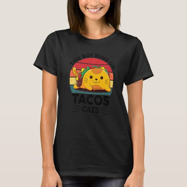Camiseta Gatos Taco Mexicanos TacoGatos para Niños Cinco De (Anverso)