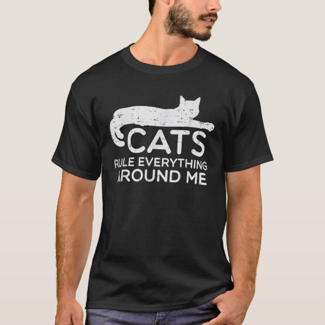 Camiseta Gatos Todo A Mi Alrededor Divertido Para Que Mamá  (Anverso)