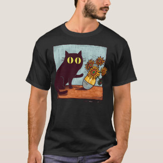 Camiseta Gatos Van Gogh Y Flores