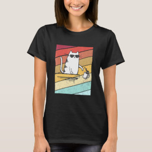 Camiseta Gatos Vintage Black Cat Retro Estilo Gatos