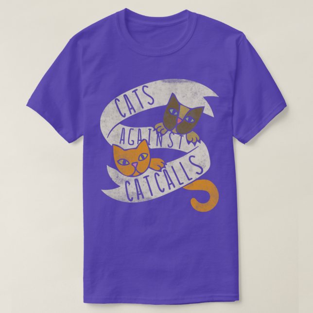 Camiseta Gatos vintage contra los piropos (Diseño del anverso)