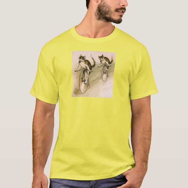 Camiseta Gatos vintage en las bicicletas (Anverso)