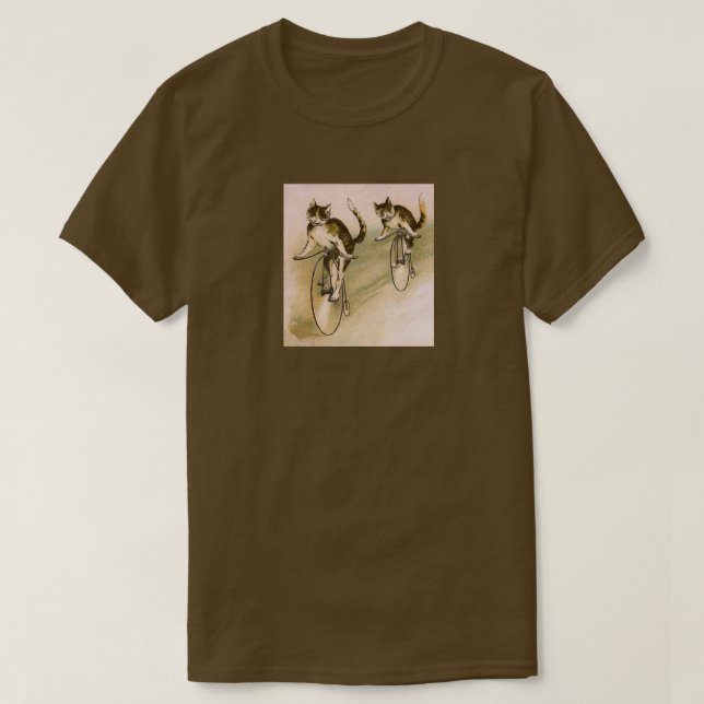 Camiseta Gatos vintage en las bicicletas (Diseño del anverso)