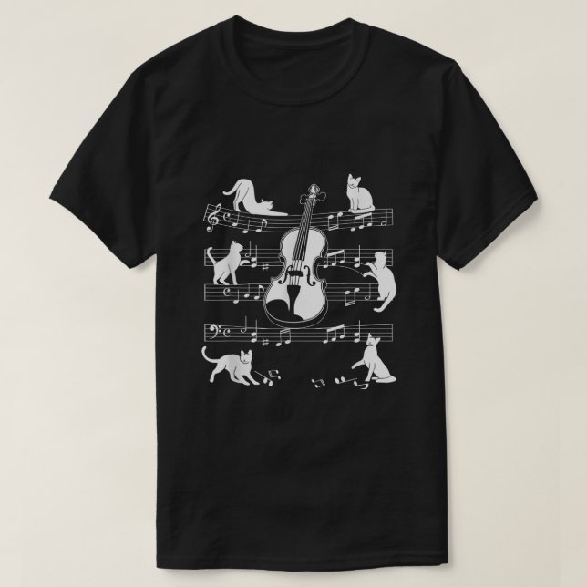Camiseta Gatos violinistas para jugador de violín amante de (Diseño del anverso)