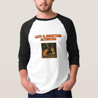 Camiseta Gatos y actividades nocturnas - Arte Gato Gracioso