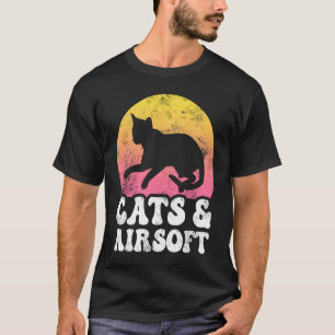 Camiseta Gatos y AirSoft Vintage Retro Hobby