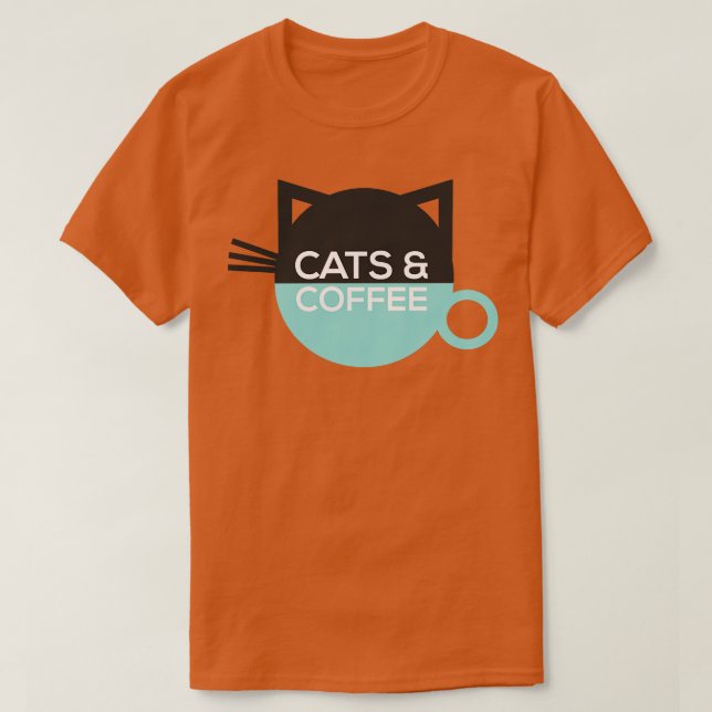 Camiseta Gatos Y Café (Diseño del anverso)