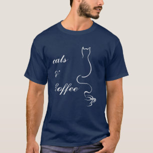 Camiseta Gatos Y Café Cubiertos