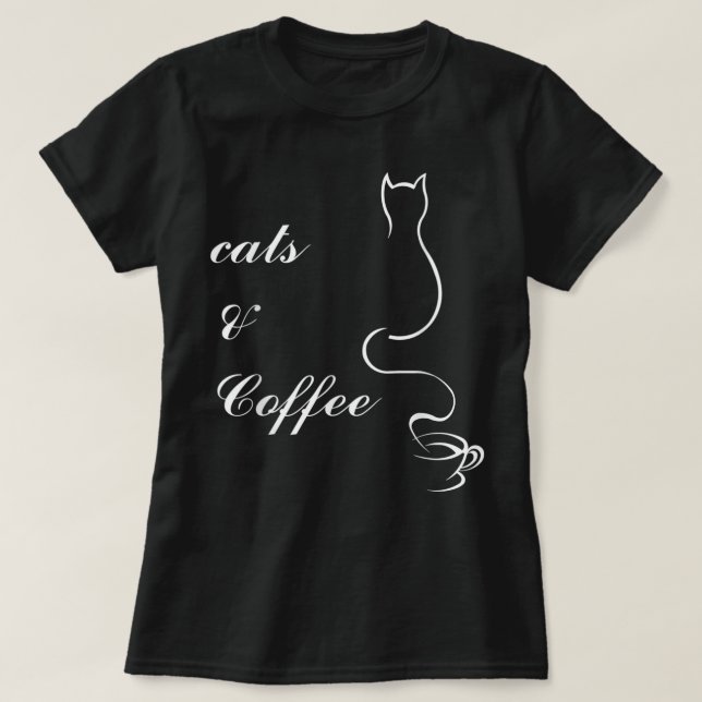 Camiseta Gatos y café Thirt (Diseño del anverso)