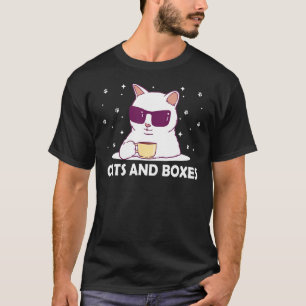 Camiseta Gatos y cajas Humor gatito Cumpleaños 1