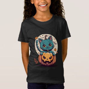 Camiseta Gatos y Calabazas para un Feliz Halloween!