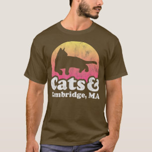 Camiseta Gatos y Cambridge, MAMÁES Cat y Massachusetts T-Sh