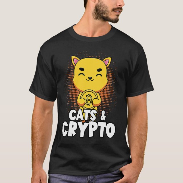 Camiseta Gatos Y Cripto Moneda Cifrada Cadena De Bloques Co (Anverso)