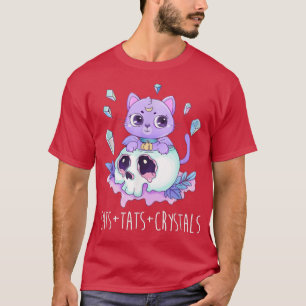Camiseta Gatos Y Cristales Tatuaje Láminas De Energía De Ar