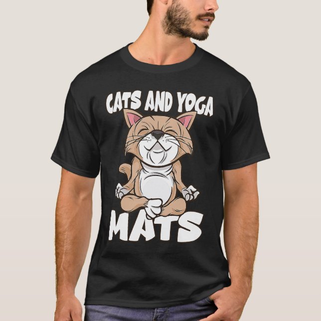 Camiseta Gatos y esterillas de yoga (Anverso)