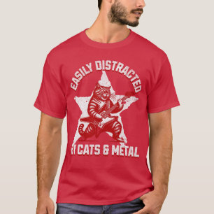 Camiseta Gatos y fan de Metal Música Metalhead Estrella de