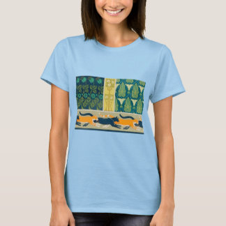 Camiseta Gatos y flores de Art Nouveau