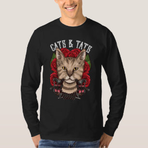 Camiseta Gatos y gatos curvos Tatuajes divertidos obsesiona