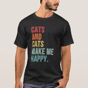 Camiseta Gatos Y Gatos Me Hacen Feliz Gracioso