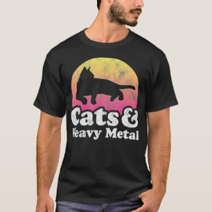 Camiseta Gatos y gatos Metalizado pesados para hombres o mu