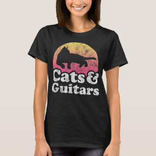 Camiseta Gatos y Guitars Hombres o Mujeres Gato y Guitarra