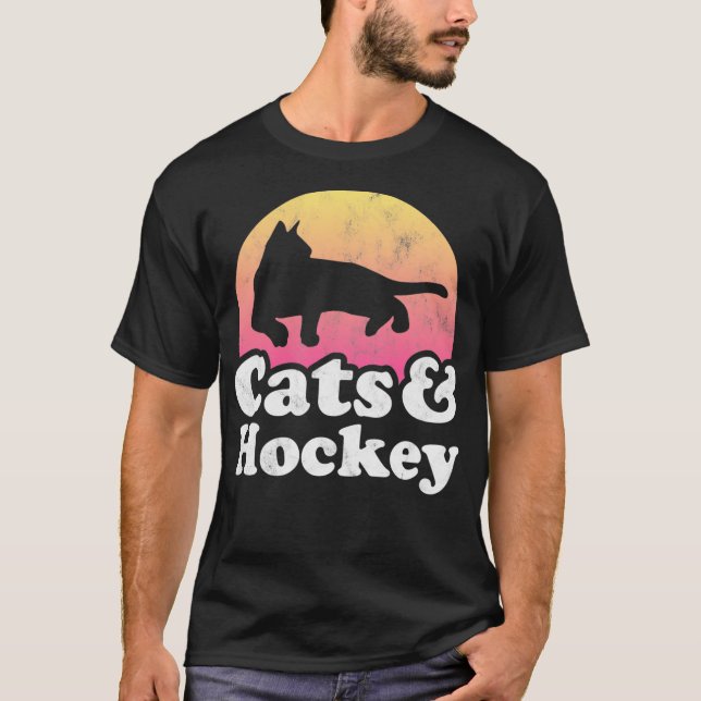 Camiseta Gatos y hockey masculino o femenino Pu (Anverso)