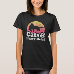 Camiseta Gatos y Hombres o Mujeres de Heavy Metal Gato