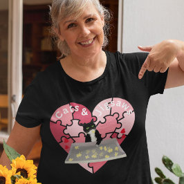 Camiseta Gatos y Jigsaws rompecabezas amante