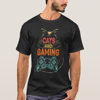 Camiseta Gatos y juegos divertidos para jugador, amante de 