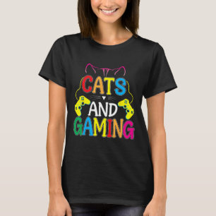 Camiseta Gatos Y Juegos Para El Juego De Videojuego De Gato