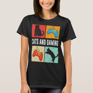 Camiseta Gatos Y Juegos Para El Juego De Videojuego De Gato