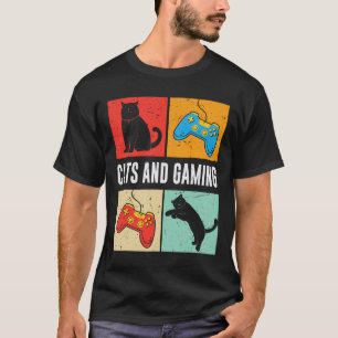 Camiseta Gatos Y Juegos Para El Juego De Videojuego De Gato