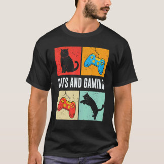 Camiseta Gatos y juegos para el jugador amante de los gatos