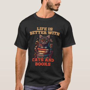 Camiseta Gatos y Libros Bookworm Gato lecturas fans Catfans