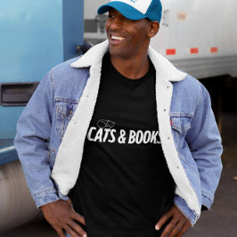 Camiseta Gatos y libros: diseño minimalista acogedor