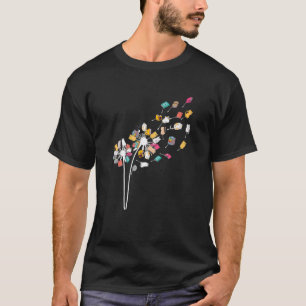 Camiseta Gatos y libros Flor de diente de león leyendo libr