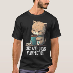 Camiseta Gatos y Libros Perfección de Libro Adicto a Libro
