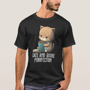 Camiseta Gatos y Libros Purrfección Libro Bibliófilo Bibli