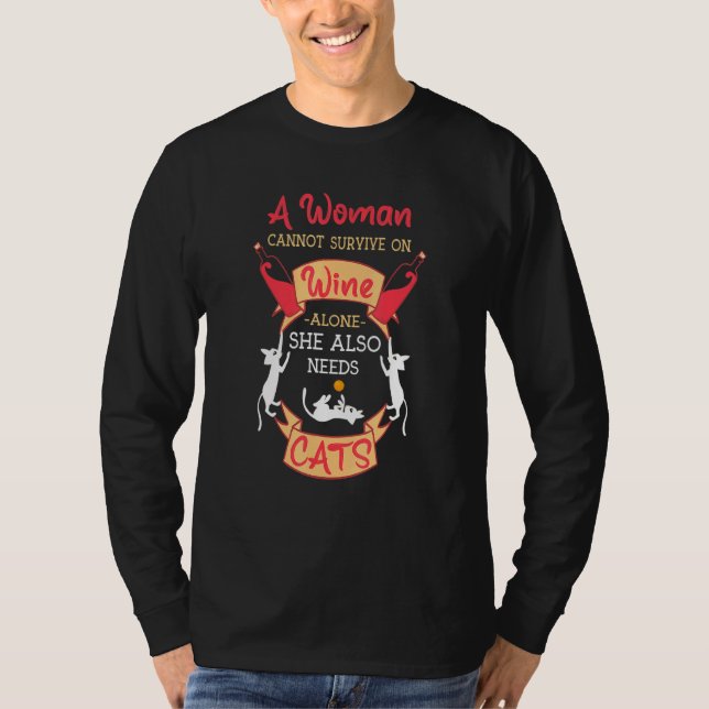 Camiseta Gatos Y Madres De Gato De Vino (Anverso)