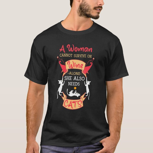 Camiseta Gatos Y Madres De Gato De Vino (Anverso)