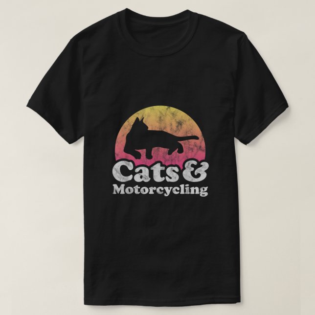 Camiseta Gatos y motocicletas para gatos y motocicletas (Diseño del anverso)