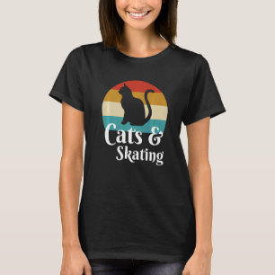 Camiseta Gatos y patinaje patinador monopatín