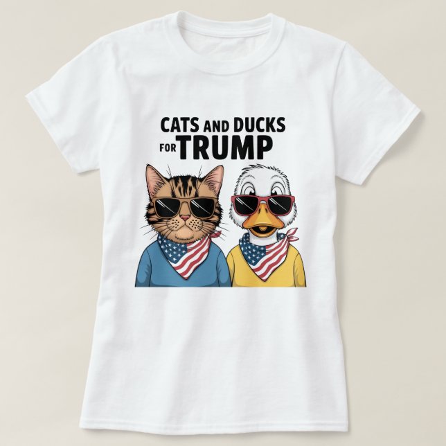 Camiseta Gatos Y Patos Para El Presidente Trump, Trump (Diseño del anverso)