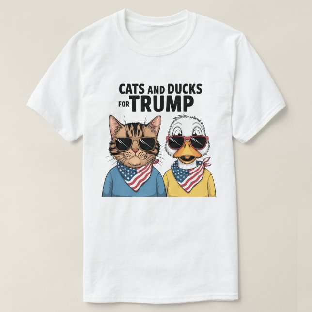 Camiseta Gatos Y Patos Para El Presidente Trump, Trump (Diseño del anverso)