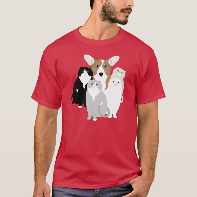Camiseta Gatos y perros (Anverso)